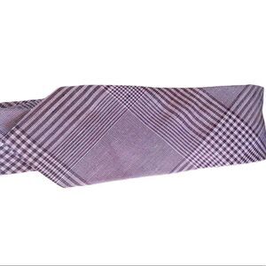 Ben Sherman Silk Linen Blend Plaid Tie